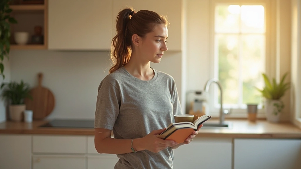 Professionele foto van iemand die ochtendgewoonten uitvoert met discipline en focus